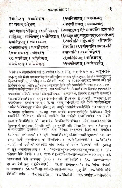 Siddhanta kaumudi Prayoga Suchi